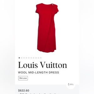 Louis Vuitton wool mid- length red dress 42 FR